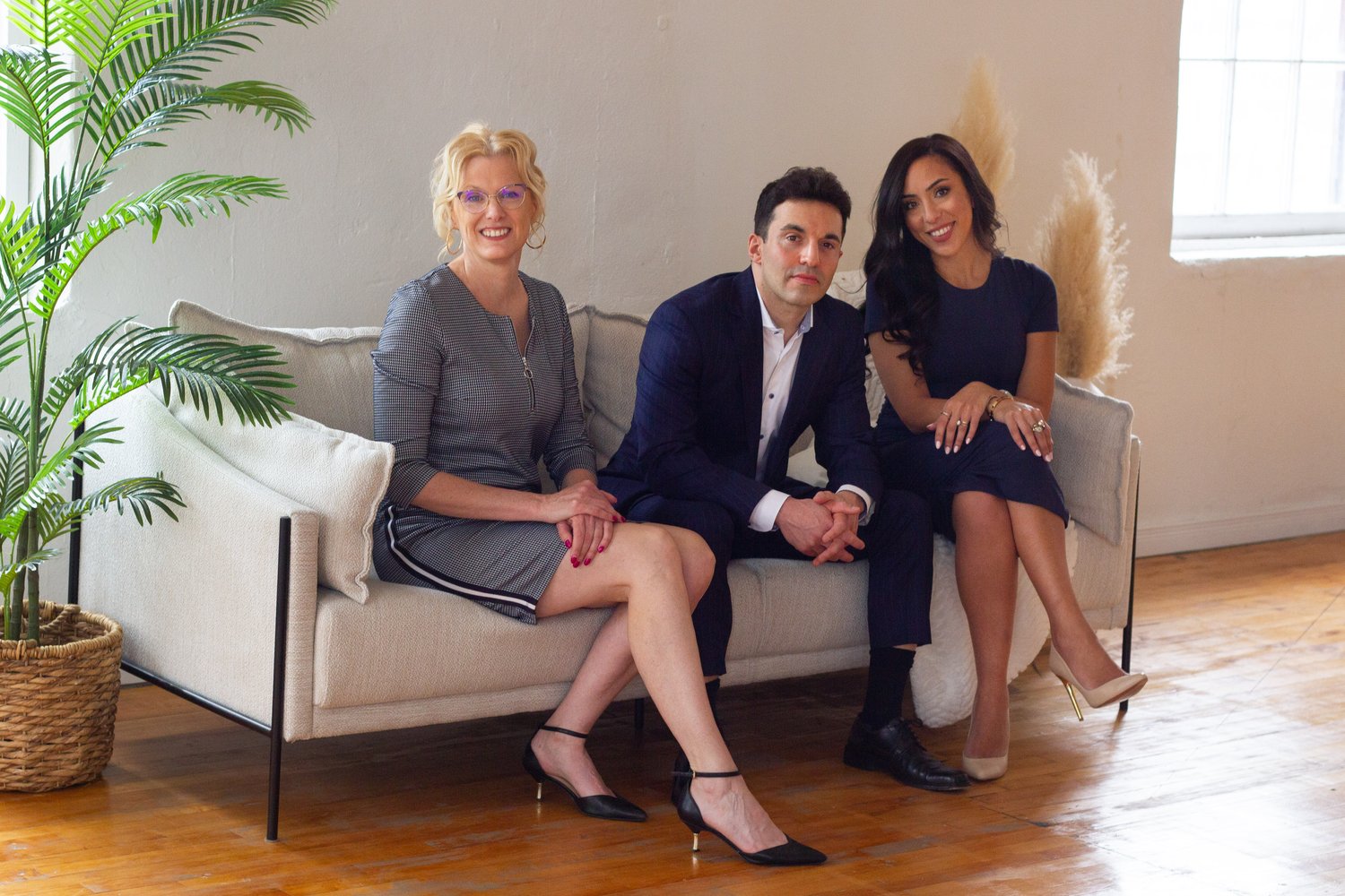 Founders Nardine, Andrea and Michael sitting together